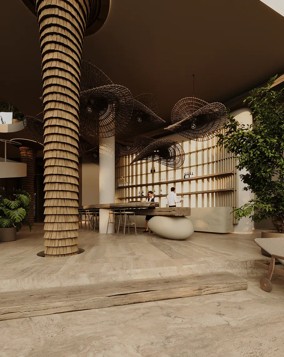 Крытая терраса и бар